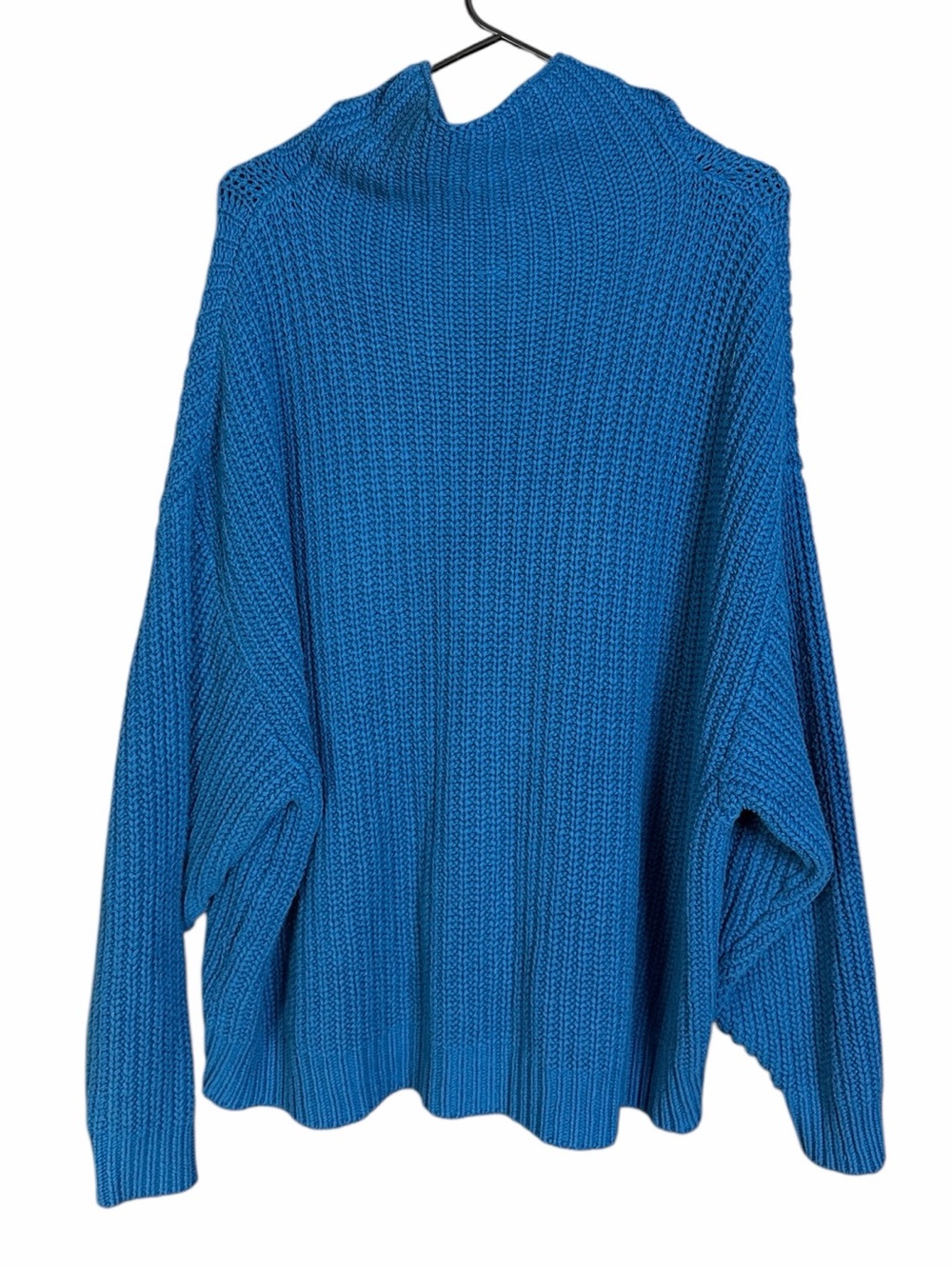FREE PEOPLE Swim Too Deep Turtleneck Sweater in Blue Women's Small - Picture 3 of 7